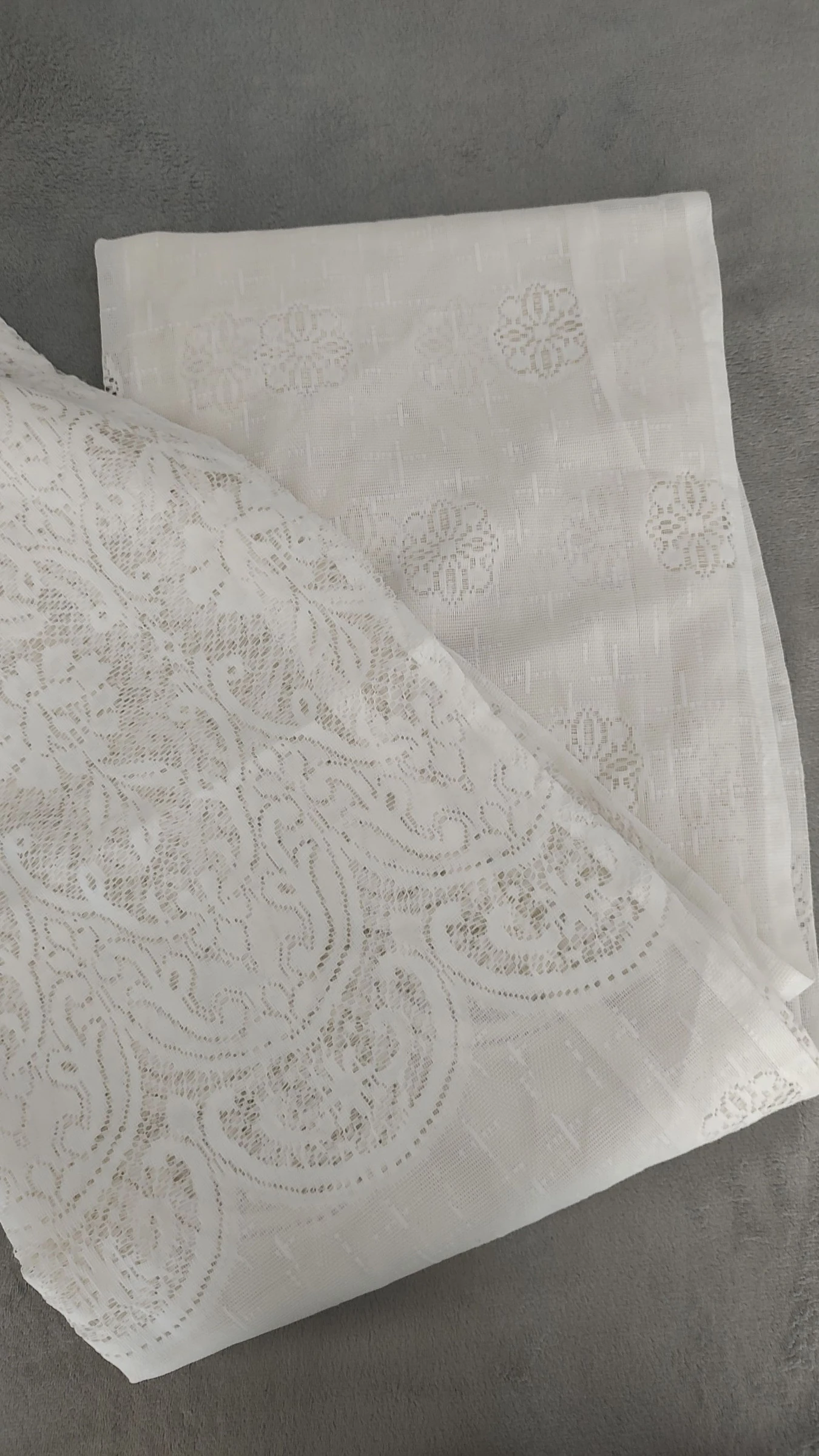 Uma cortina 220 x 250 cm - voile de renda branco - estilo vintage – photo 5